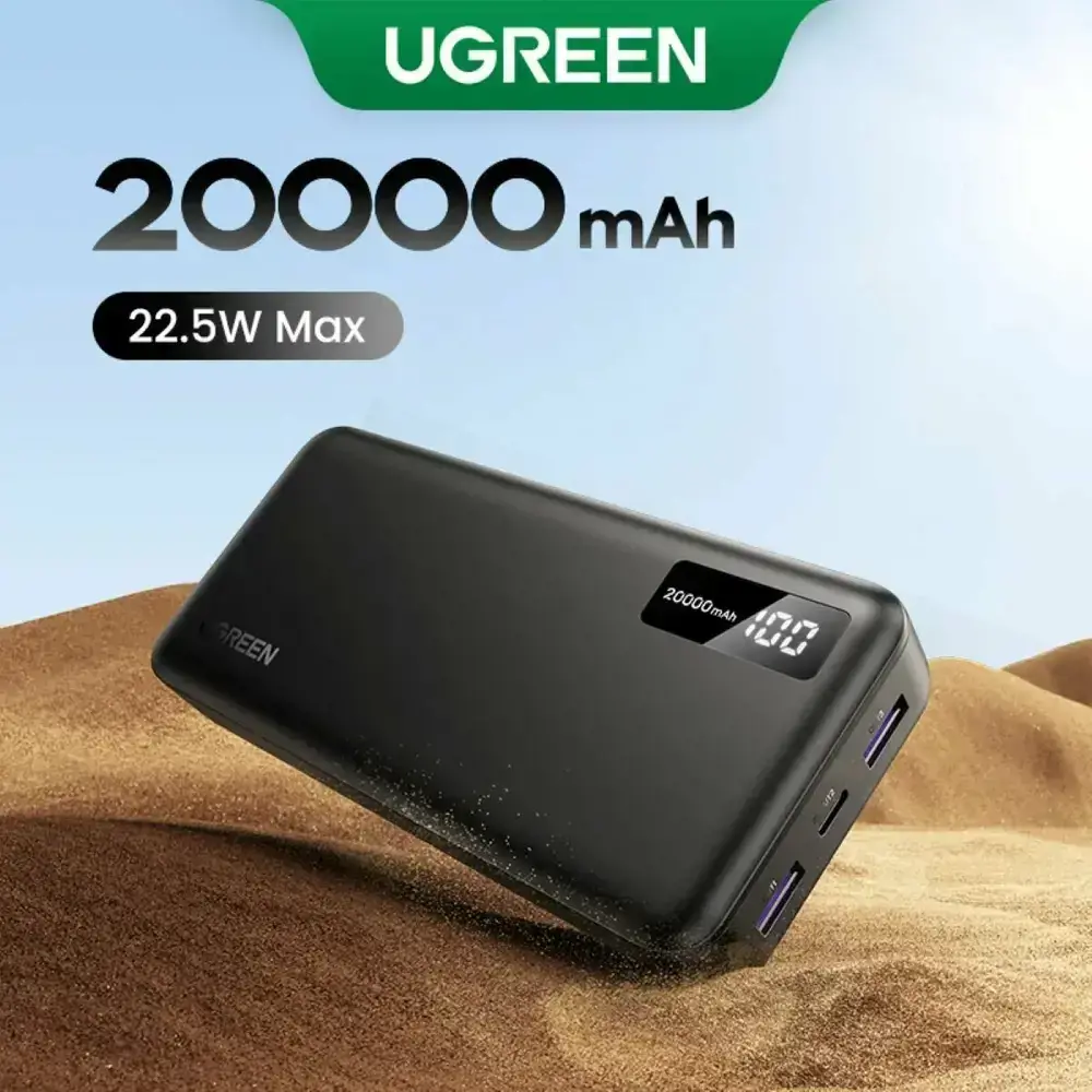 UGREEN PB312, 20000mAh, Type-C, USB, Fast Charging Power Bank, Black — 2