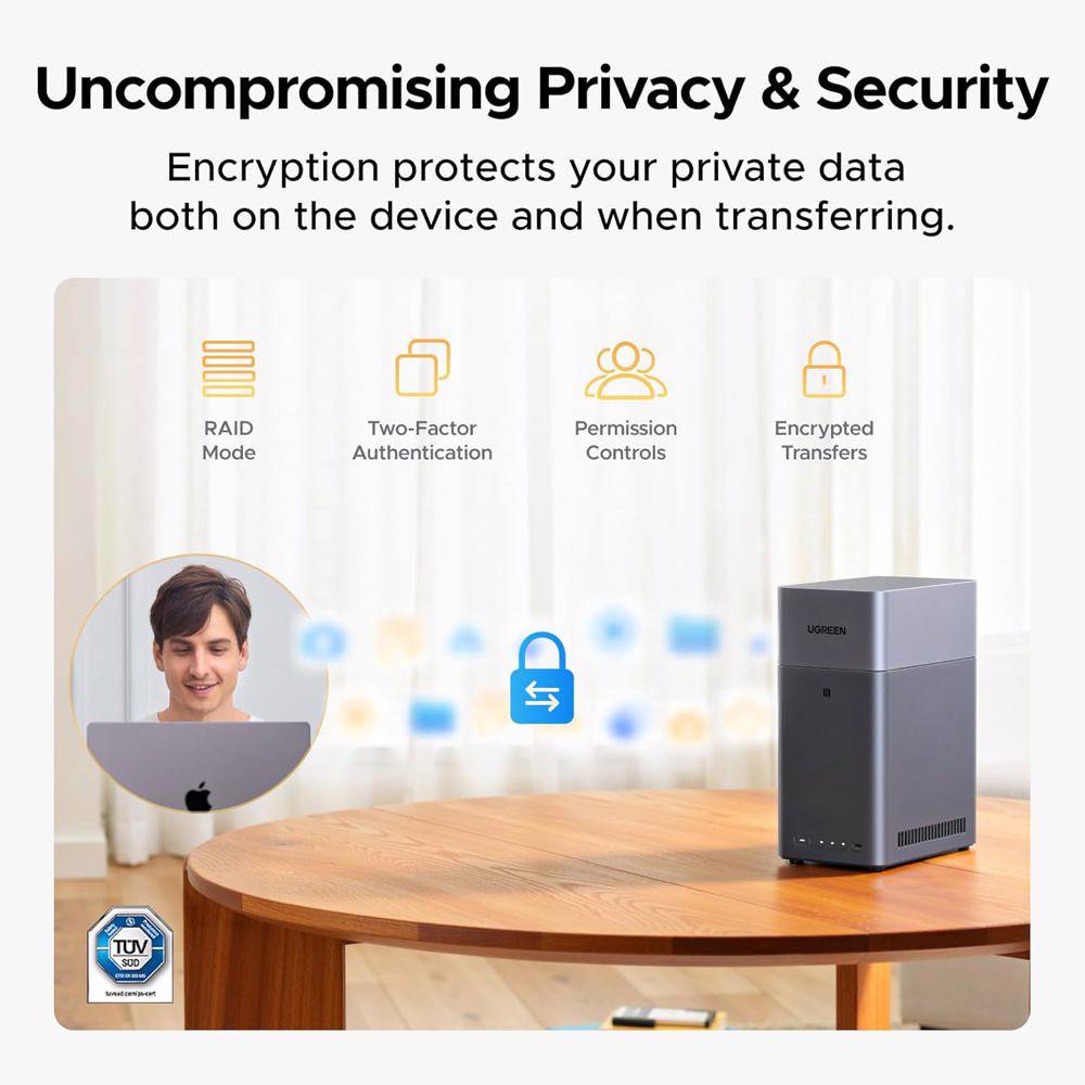UGREEN NASync DH2300, Rockchip A72+A53, 4GB, Diskless, RJ45, USB, Type-C, HDMI, Space Gray — 2