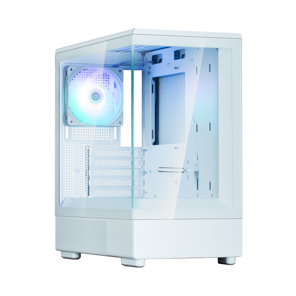 Zalman PC case P10 without PSU, 1xUSB3.0, 1xUSBType-C, 1x120mm ARGB, VGA 384mm, LCS ready, TG Side Panel, mATX, white