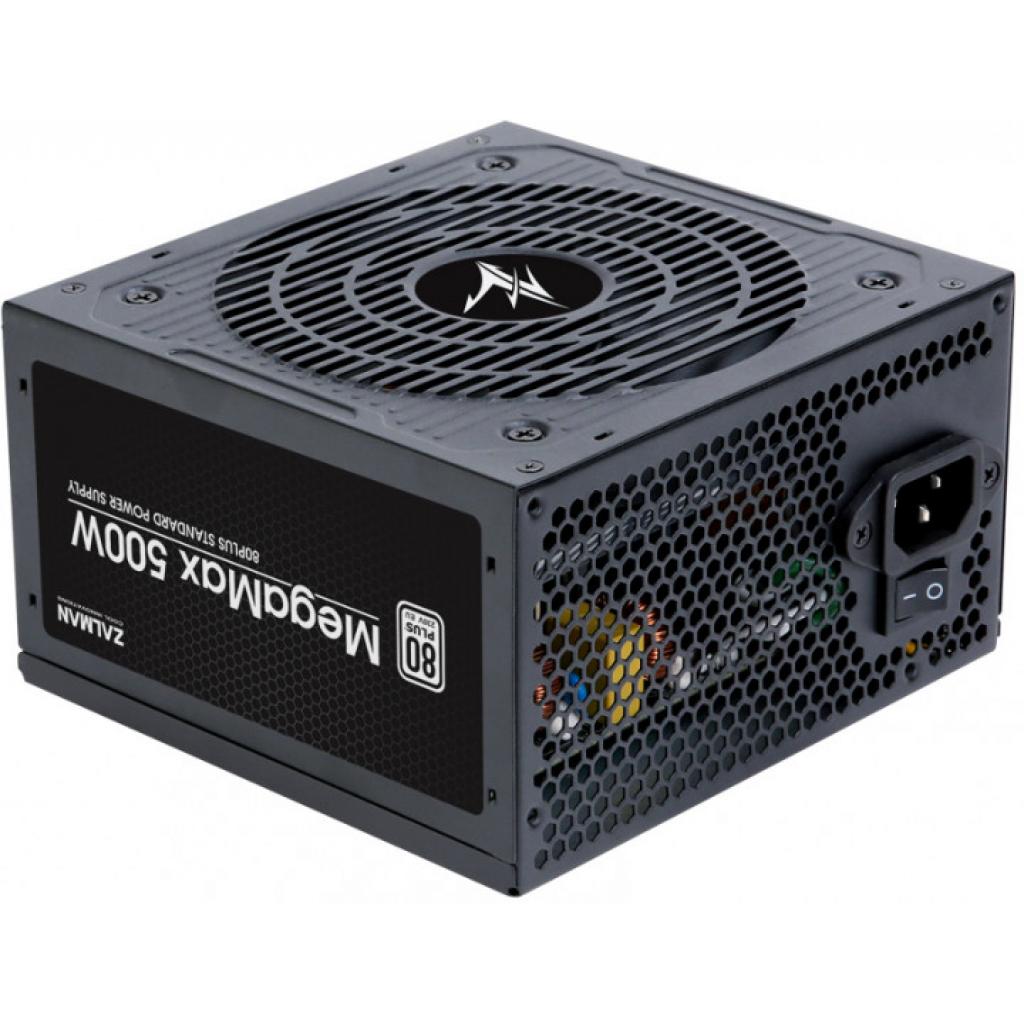 Zalman PSU Megamax (500W), 83%, 80+ White, 120mm, 1xMB 24pin(20+4), 2xCPU (8pin+4pin) 3xMolex, 6xSATA, 2xPCIe 8pin(6+2)