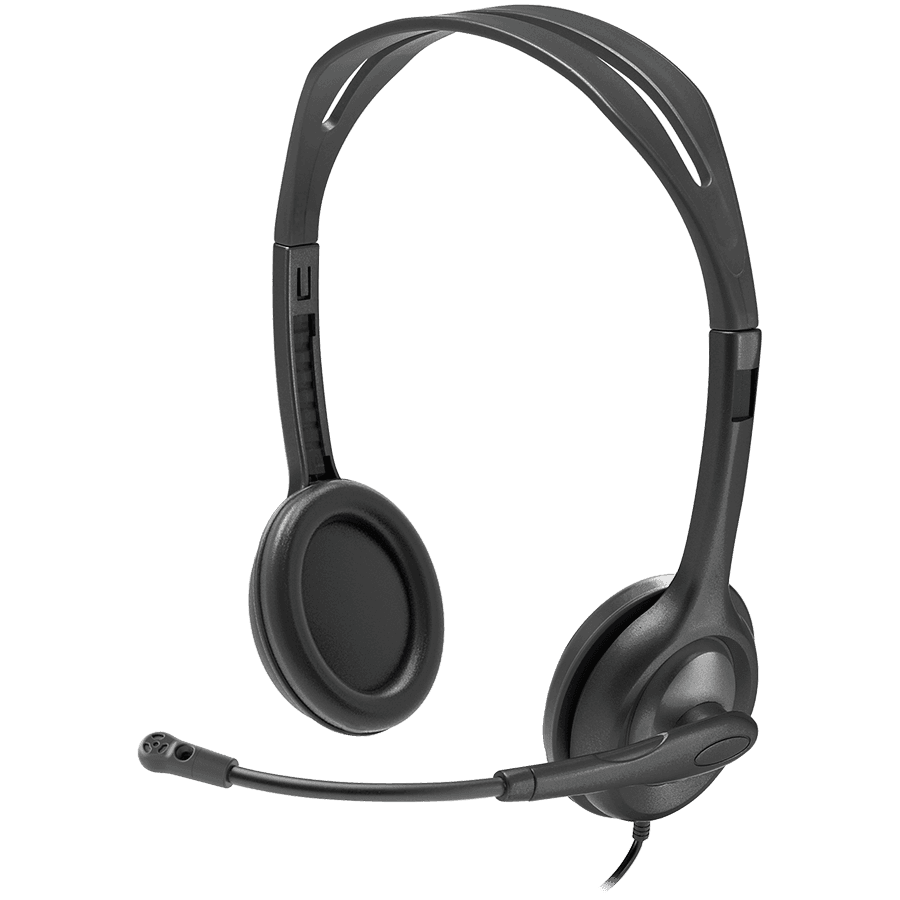 LOGITECH H111 Corded Stereo Headset - BLACK - 3.5 MM