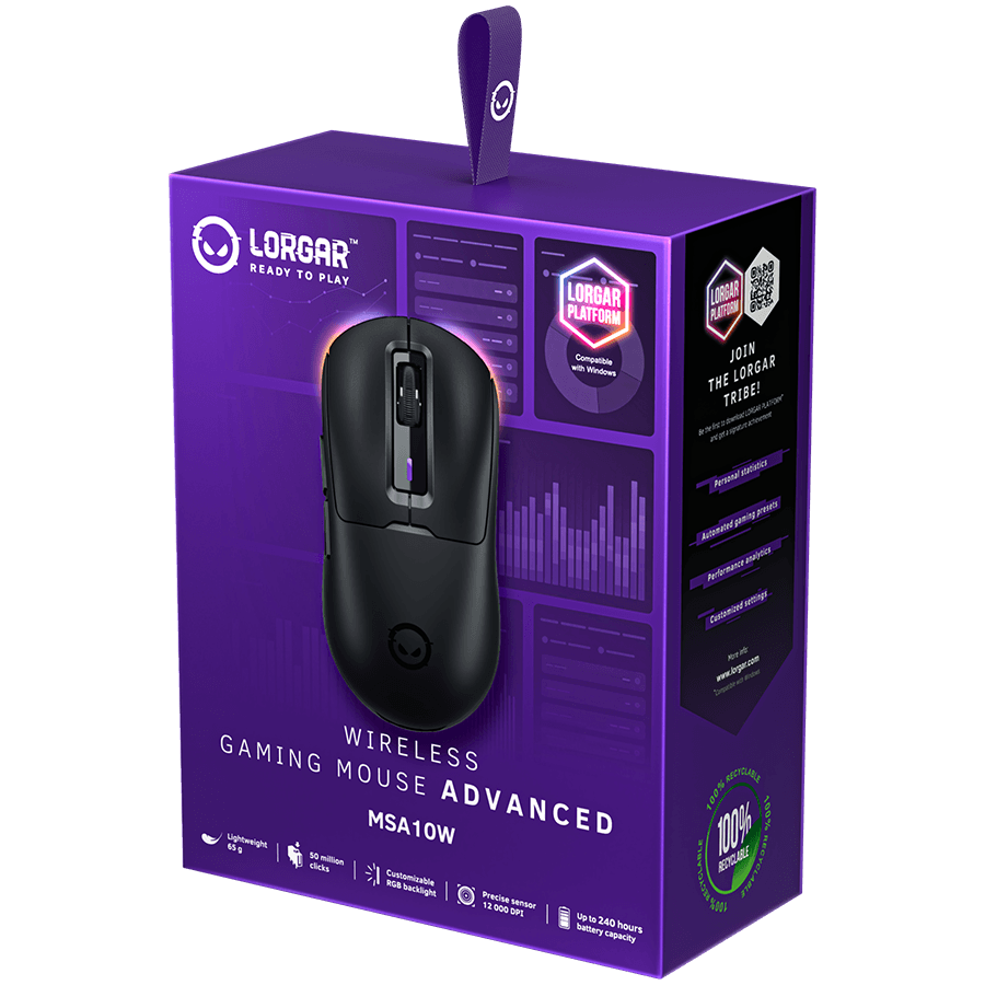 LORGAR MSA10W, Wireless Gaming Mouse Advanced, black 8