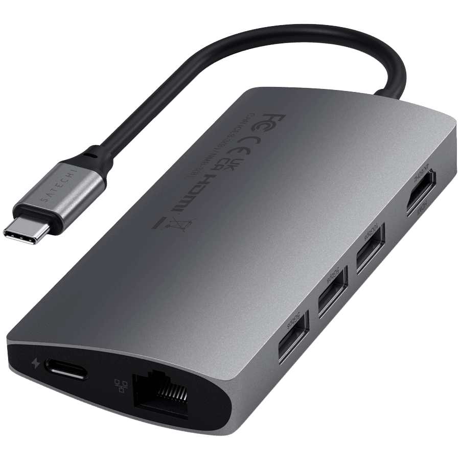 SATECHI Type-C Multi-Port Adapter 4K with Ethernet V2 Space Gray 3