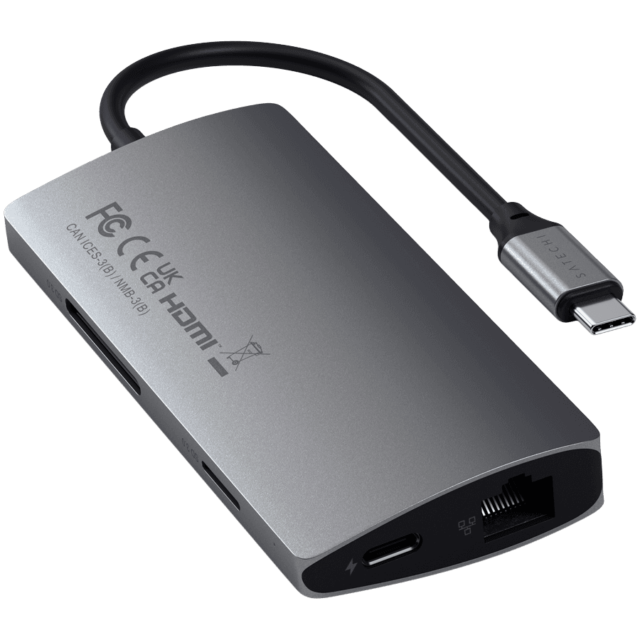 SATECHI Type-C Multi-Port Adapter 4K with Ethernet V2 Space Gray 4