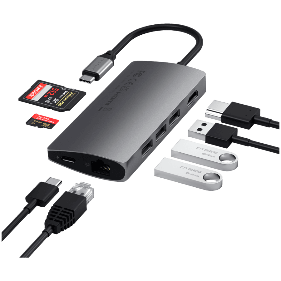 SATECHI Type-C Multi-Port Adapter 4K with Ethernet V2 Space Gray 5