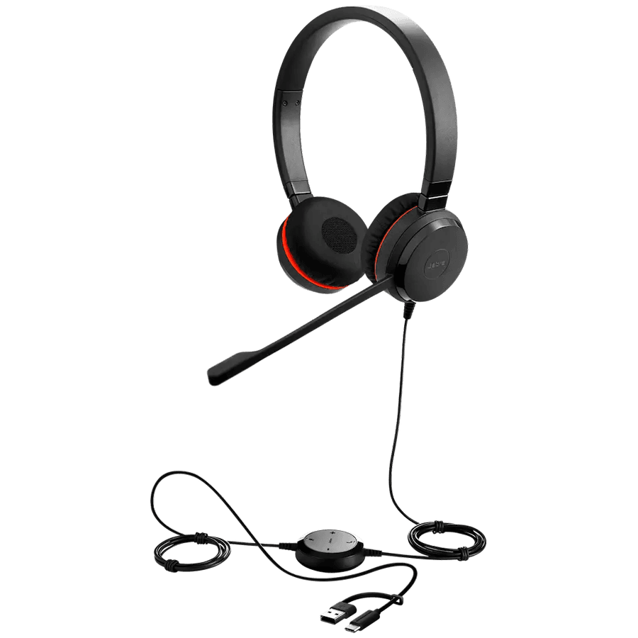 JABRA Evolve 20 SE, Stereo MS, USB C/A adapter, Leather