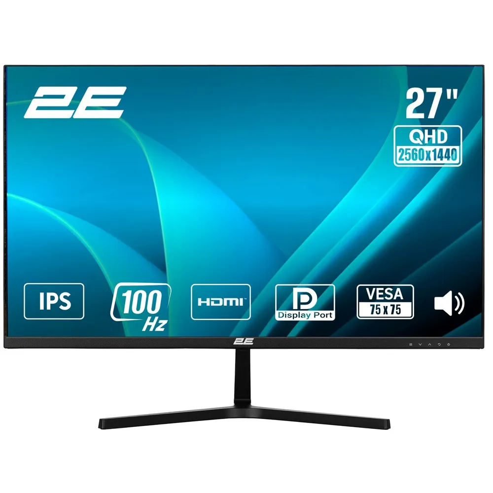 Monitor 2E 27" H2725B HDMI, DP, MM, IPS, 2560x1440, 100Hz, FreeSync