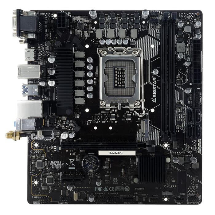 BioStar Mainboard,INTEL B760MX2E, 2DDR5 Socket 1700, uATX, 2.5G LAN