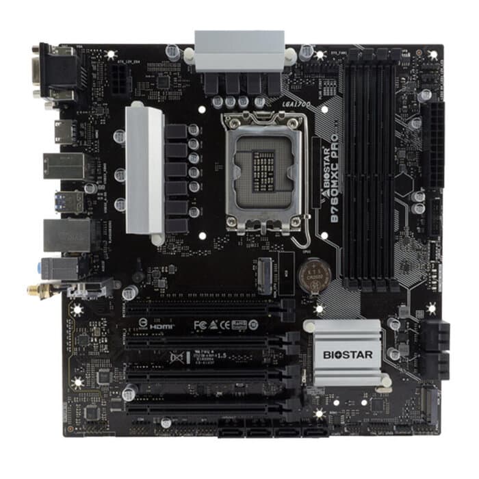 BioStar Mainboard,Intel B760MXC PRO, 4DDR5 Socket 1700+, uATX, Gbe LAN,