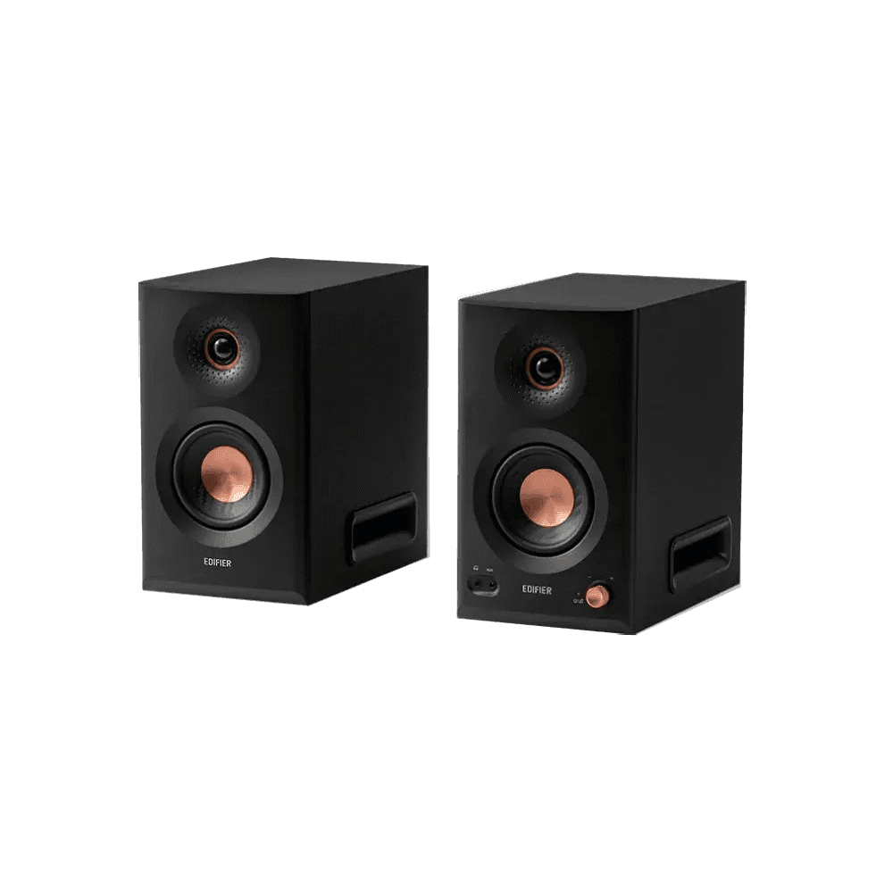 EDIFIER MR5, 110W, XLR, 6.35 mm TRS, RCA, AUX, Tri-amped Powered Studio Monitor Speakers, Black