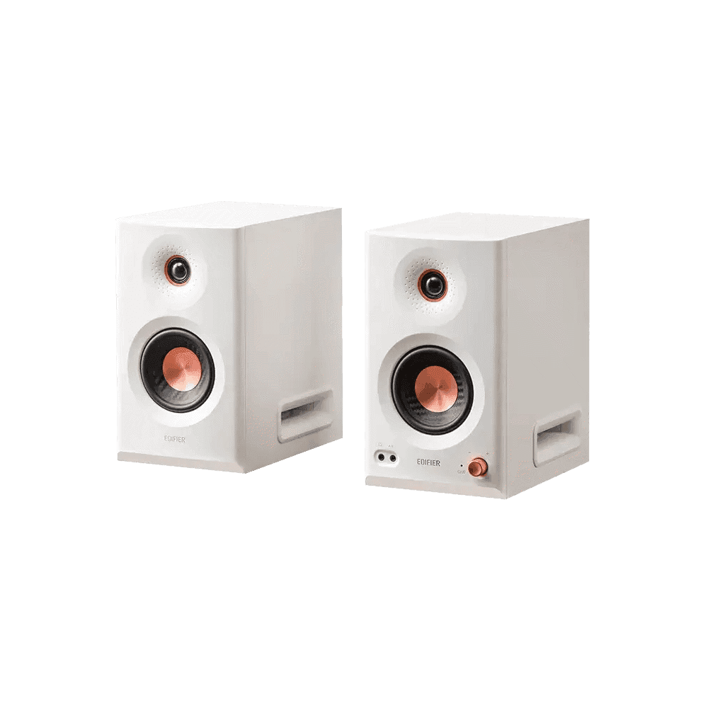 EDIFIER MR5, 110W, XLR, 6.35 mm TRS, RCA, AUX, Tri-amped Powered Studio Monitor Speakers, White