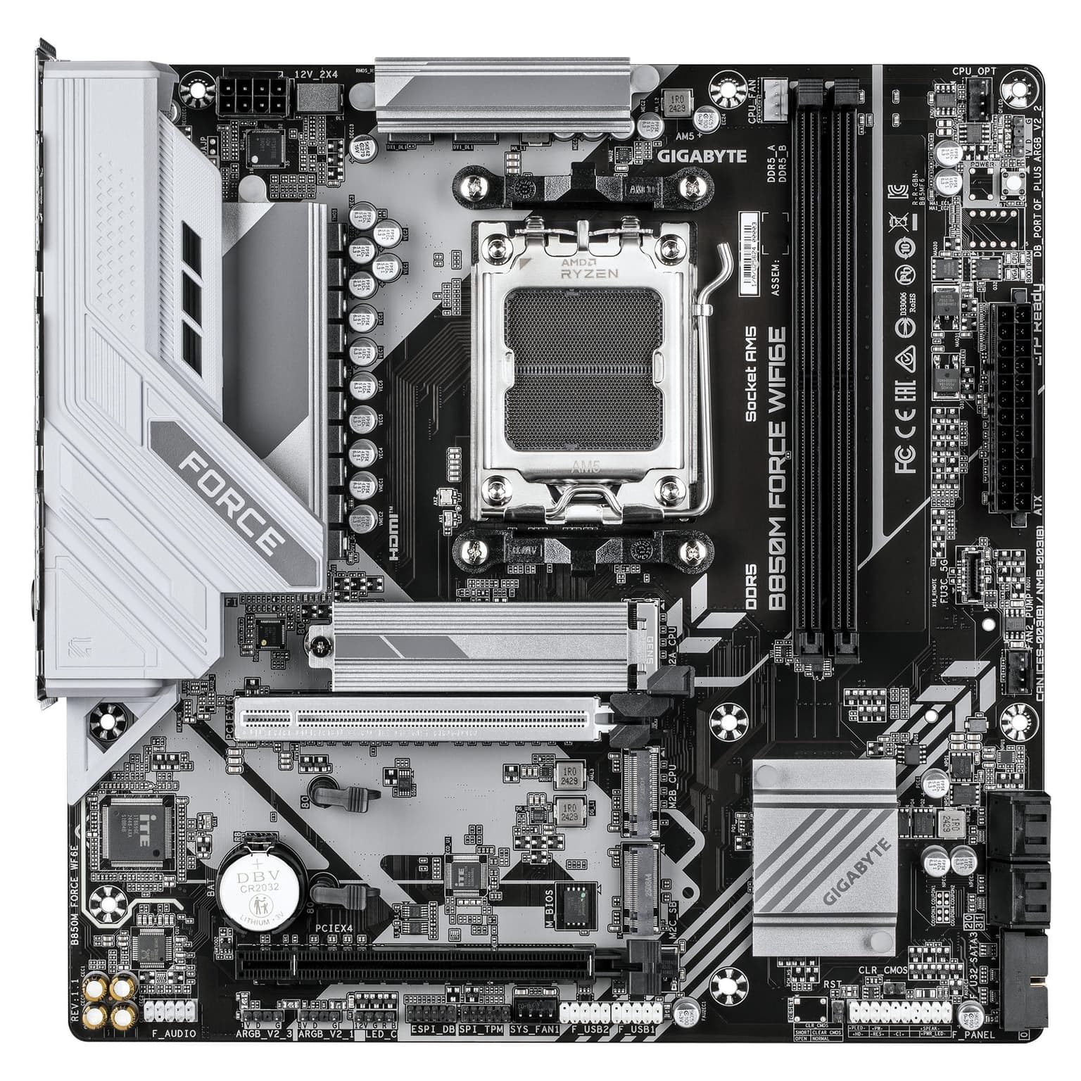Gigabyte Motherboard B850M FORCE WF6E sAM5 B850 2xDDR5 M.2 Wi-Fi BT HDMI DP mATX