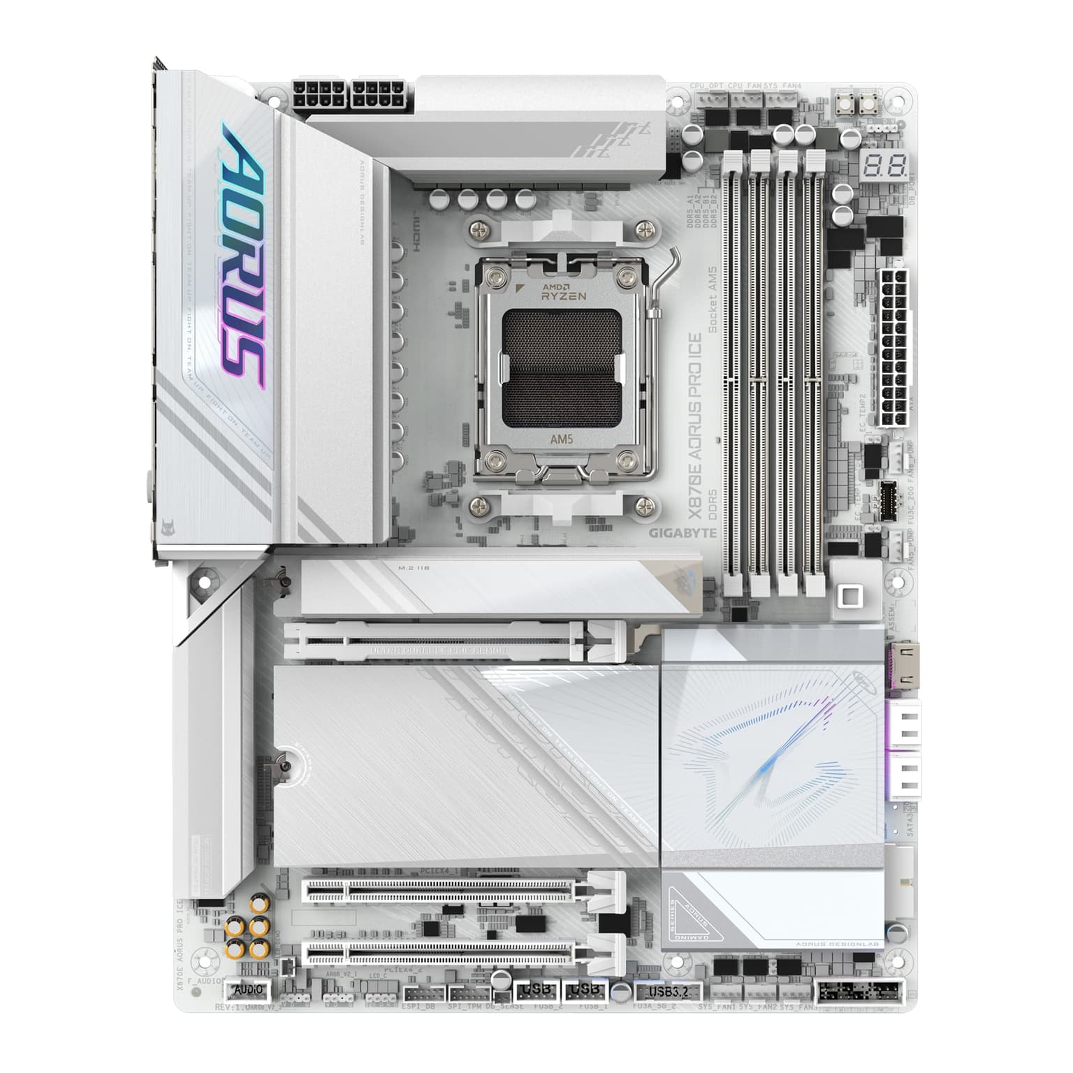 Gigabyte Motherboard X870E AORUS PRO ICE sAM5 X870 4xDDR5 M.2 HDMI Wi-Fi BT ATX