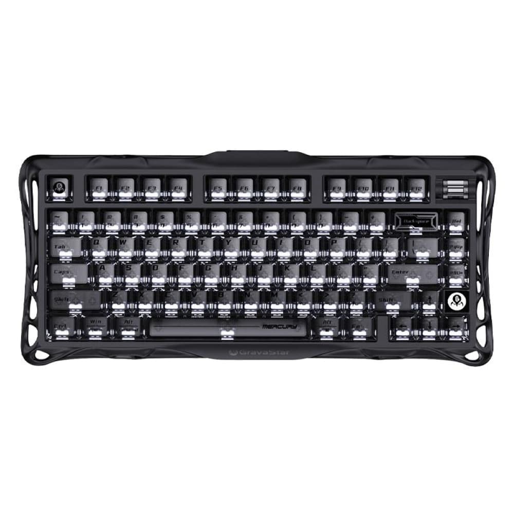Keyboard GravaStar Mercury K1 80keys, GravaStar x Kailh Cheery Pink, EN, BT/WL/USB, Stealth Black