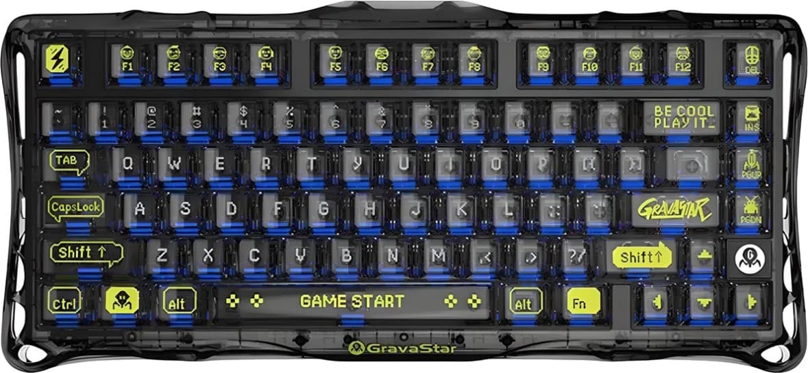 GravaStar Mercury K1 Lite 75% Wireless Mechanical Gaming Keyboard, Black