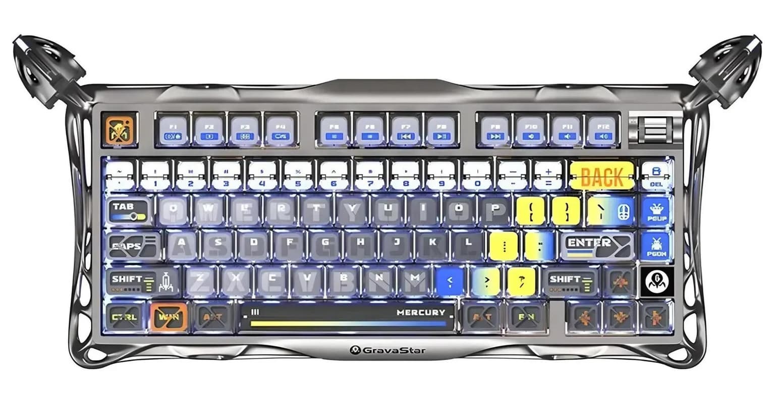 GravaStar K1 Pro Interstellar Silver Keyboard