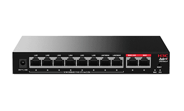 H3C Aolynk UR210G-P 10-Port All-Gigabit Enterprise PoE Router (2*GE WAN (1*GE WAN/LAN), 8*GE LAN (6*GE LAN, 2*GE LAN/WAN, 75W PoE+))