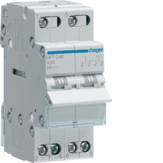 Hager SFT240 Changeover Switch 2P 40A for Bluetti