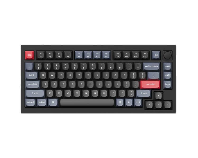 Keychron Q1 QMK RGB Gateron Phantom Blue Wired Mechanical Keyboard Black - Q1M2Z_KEYCHRON