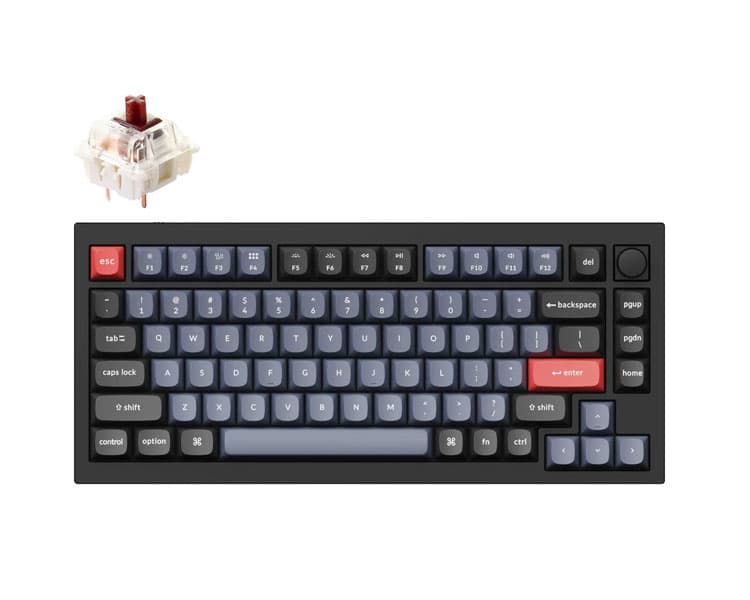 Keychron Q1 Brown Switch Mechanical Wired Normal Profile QMK Custom Keyboard - Q1M3_KEYCHRON