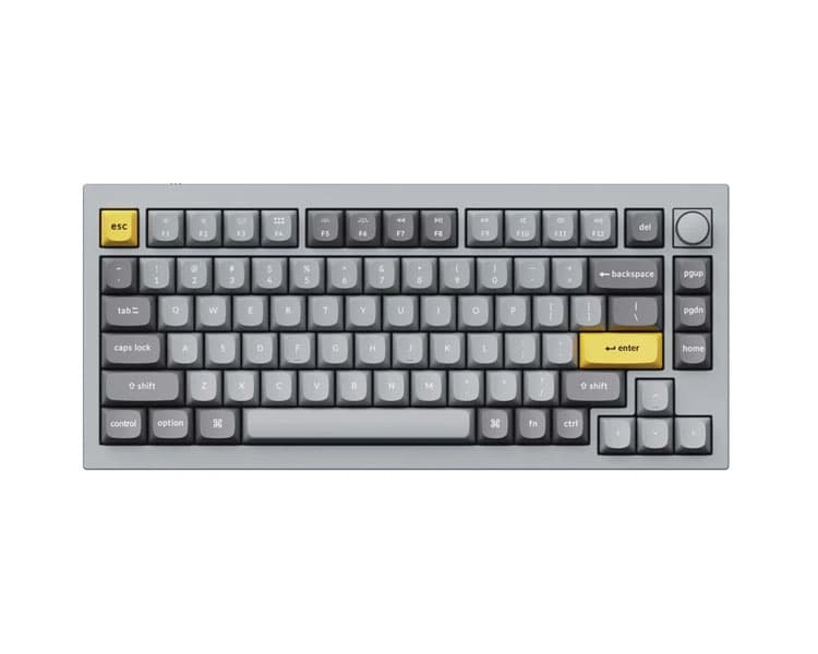 Keychron Q1 QMK RGB Gateron G Pro Blue Wired Mechanical Keyboard Grey - Q1N2_KEYCHRON