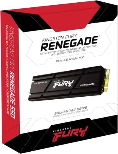 Kingston Fury Renegade 1TB PCIe Gen 4.0 NVMe M.2 Internal Gaming SSD with Heat Sink SFYRSK/1000G