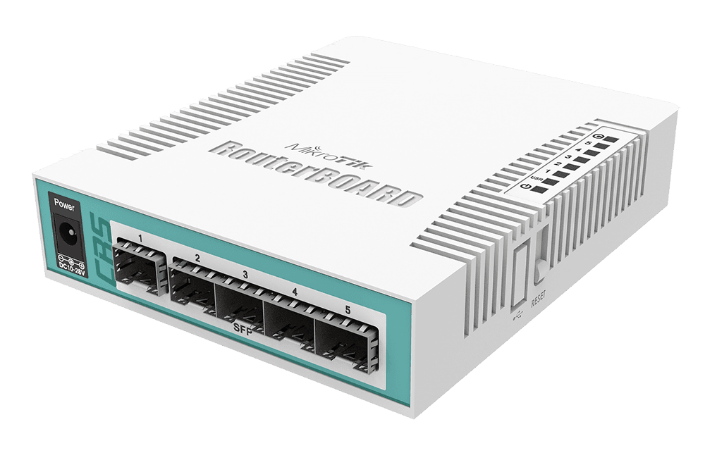 MikroTik CRS106-1C-5S Managed Switch - CRS106, L3, 1C, 5S, MikroTik