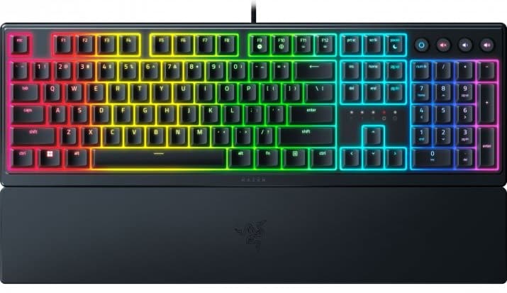 Razer Keyboard mechanical Ornata V3 104key, Mecha-Membrane Switch, USB-A, EN/RU, RGB, black