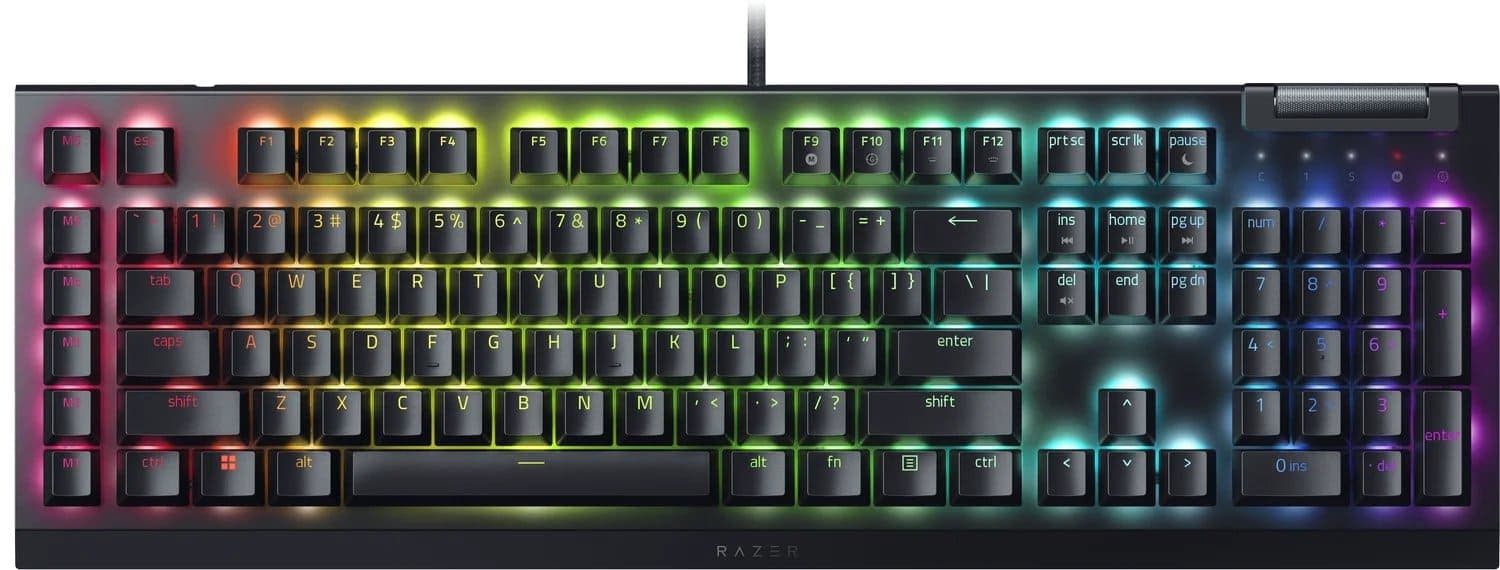 Razer Keyboard mechanical BlackWidow V4 X, 110key, Yellow Switch, USB-A, EN, RGB, black