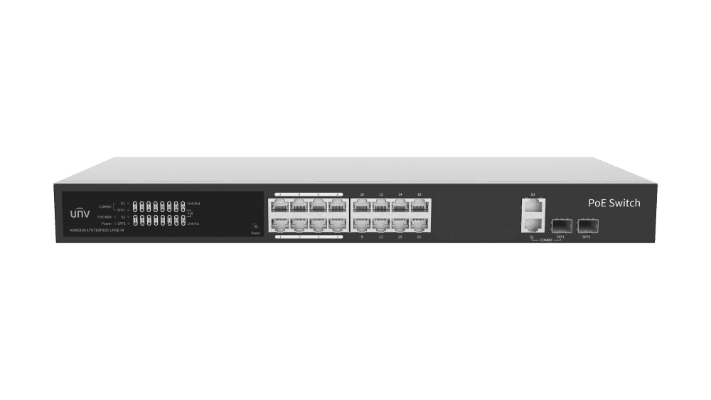 Uniview NSW2100-17GT1GP1GC-LPOE-IN Managed PoE Switch - 16P GE af/at, 1S, Uniview