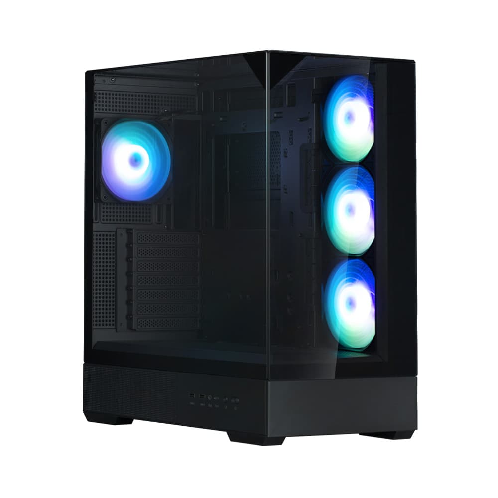 Zalman PC case P40 Prism Plus without PSU, 2xUSB3.0, 1x Type C, 3x120mm ARGB Reverse, 1x120mm ARGB, VGA 420mm, LCS ready, TG Side/Front/Top Panel, ATX, black
